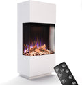 GLOW FIRE Elektrokamin, 61,5x136x40 cm, 1500 W, Weiß, Kaminofen PR11 mit realistischem 3D E-Motion LED-Feuer -, Knistereffekt & Timer