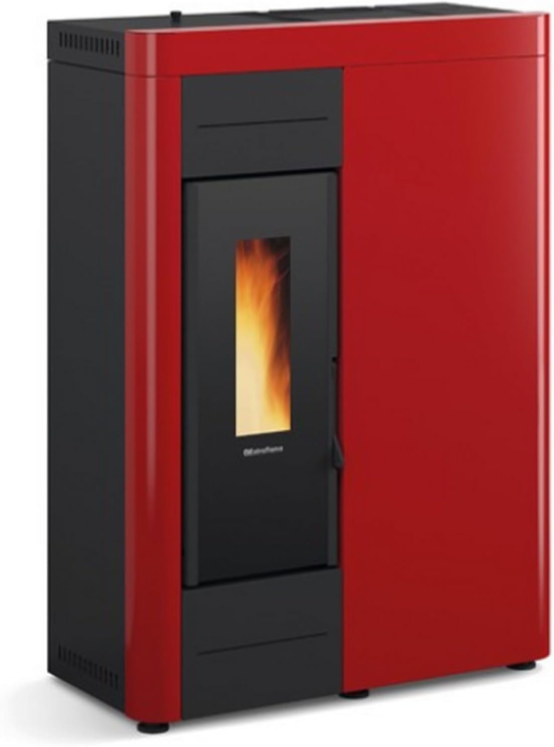 Extraflame Kaminofen, Rot/Schwarz, X1282600 Virna Idro wasserführender Pelletofen Bordeaux/A++