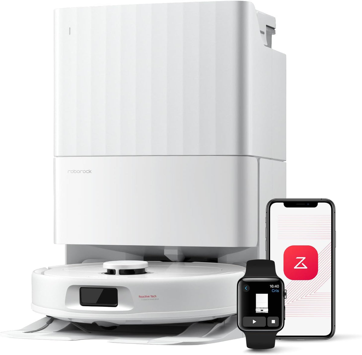 roborock Saugroboter, Weiß, Qrevo Serie mit Wischfunktion&Hebarem Wischmopp, 8000Pa Saugkraft(verbessert von Qrevo S)