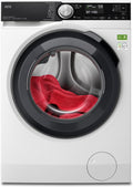 AEG Waschmaschine, 10 kg, Weiß/Schwarz, WiFi Serie 8000 PowerCare - Faserschonend Sauber in 59 Min., A-40%, Dampf-Programm