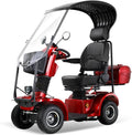 ZVGREEN Elektrofahrzeuge, 150 kg, Rot/Schwarz, BSH+R Elektromobil-Tragkraft -Vierrad-Seniorenmobil-4-Rad