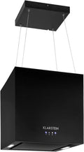 Klarstein Dunstabzugshaube, 45 cm, Schwarz, Kronleuchter Inselhaube - Freihängend, Kronleuchter-Kochinsel, mit Filter