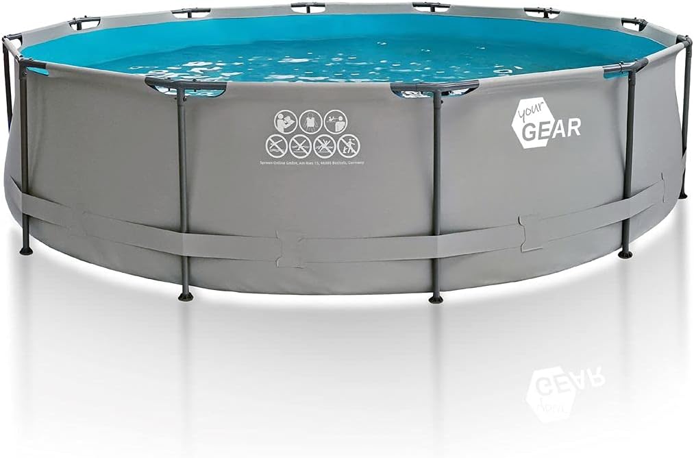 your GEAR Stahlrahmenpool, 122 cm, 366 cm, 457 cm, Grau/Blau, Steel Frame Pool - div. Modelle/Größen - rund rechteckig