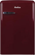 Amica Kühlschrank, 88 cm, 55 cm, 62 cm, Weinrot, KS 15611 R Retro mit Gefrierfach / Wine Red / (H) x (B)