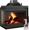 kratki Kaminofen, 150 mm, 8 kW, Schwarz, Kamineinsatz Gusseisen, Linksöffnung, Ökodesign, BImSchV 2, HKI-Zertifiziert