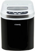 H.Koenig Eismaschine, Schwarz/Silber, KB12 Timer Eiswürfelmaschine Eiswürfelbereiter mit 3 Größen