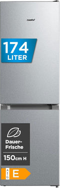 Comfee Kühlschrank, 150 cm, 115 L, 59 L, Silber, RCB169DS2(E) Kühl-/Gefrierkombination/ Höhe/Low