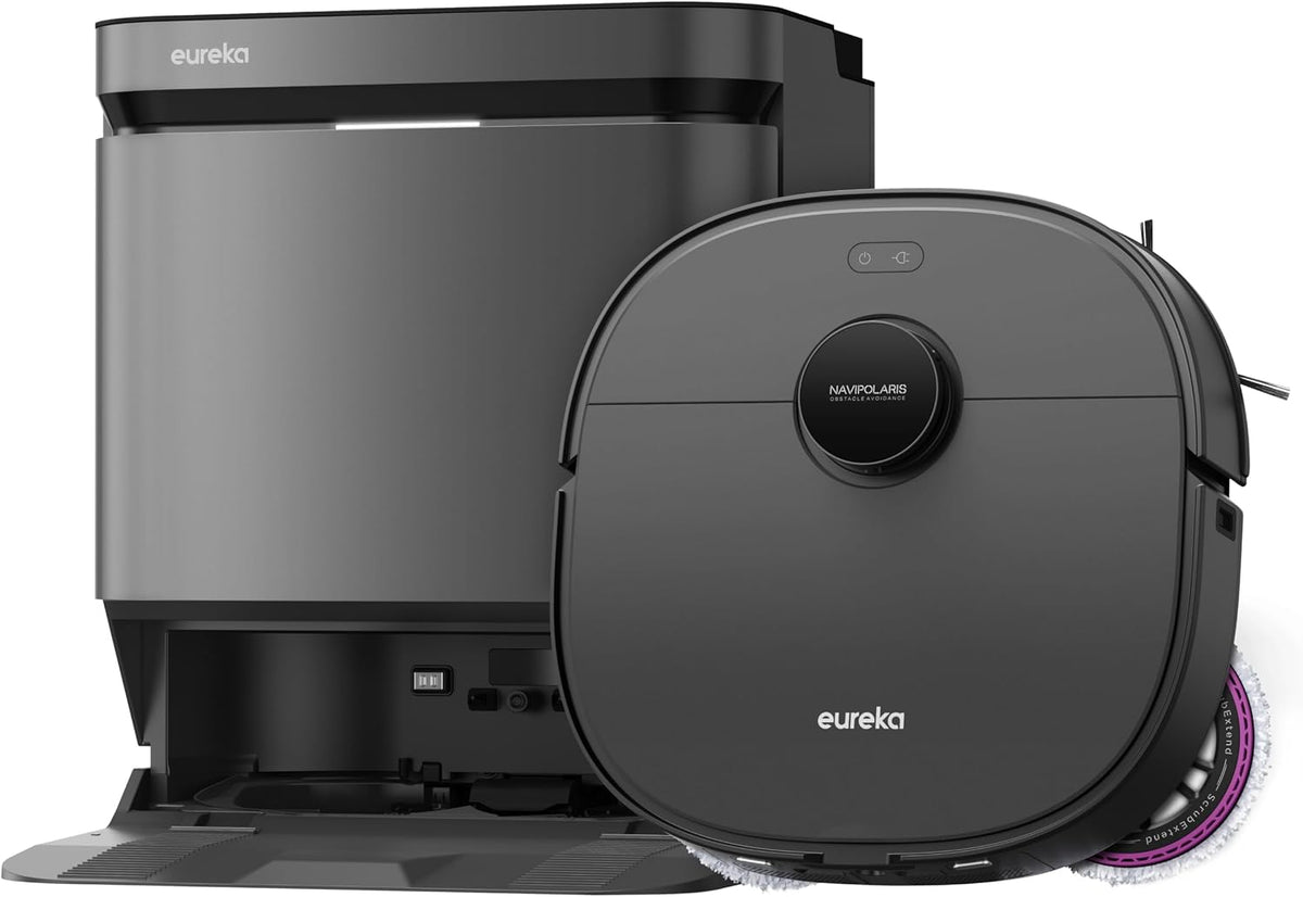 EUREKA Saugroboter, Schwarz, J15 Pro Ultra mit Wischfunktion, 16200 Pa Saug und Wischroboter Selbstreinigend, Anti-Wickel