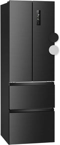 Bomann Kühl-Gefrierkombination, 400 L, Schwarz/Inox, ® French Door Kühlschrank No Frost, Kühl-Gefrier-Kombinationen mit Total No Frost
