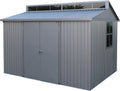 Gerätehaus Duramax, 7.24 m, Grau, Aluminium Gartenhaus 10 x 8 ( ²), langlebig und wasserdicht Lagerschuppen, mit Oberlicht