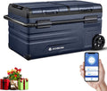 AAOBOSI Kompressor, 240 V, 24 V, 75 L, Blau/Schwarz, Kühlbox Dual Zone, Kühlbox Auto Mit WIFI-APP-Steuerung USB-Anschluss