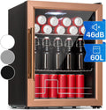 Klarstein Mini-Kühlschrank, 60 L, Schwarz/Kupfer, Mini Kühlschrank mit Glastür & LED, für Zimmer, Getränkekühlschrank mit 2 Ablagen