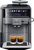 SIEMENS Kaffeevollautomat, Silber/Schwarz, TE651509DE EQ.6 plus s100 (konstante Brühtemperatur, Dampf-Reinigung