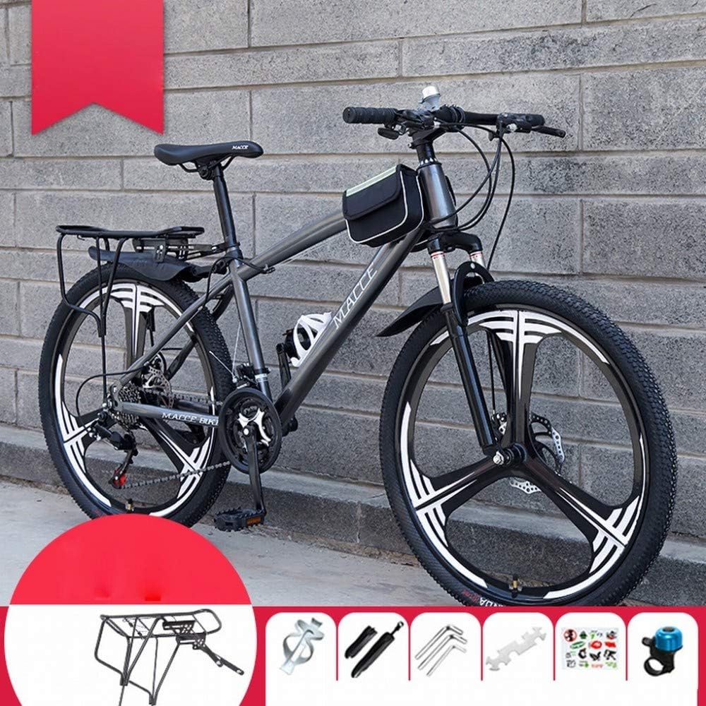 MU Mountainbike, Grau/Schwarz, Fahrrad Männlich Offroad-Doppelscheibenbremse Mit Variabler, 24 Inches
