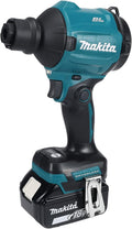 Makita Dunstabzugshaube, 5,0 Ah, 18 V, Türkis/Schwarz, DAS180RT Bürstenloser Staubgebläse, Li-Ion, komplett mit 1 x Akku und Ladegerät