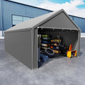 Gerätehaus UISEBRT, Feuerverzinkte Stahlrohre, Grau, Lagerzelt 4x6 m Gerätezelt Zeltgarage, Gartengeräte, Paletten