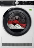 AEG Wärmepumpentrockner, 8 kg, Weiß/Schwarz, WiFi mit SmartDry, Serie 9000: AbsoluteCarePlus Daunentrocknung, Energiekl. A