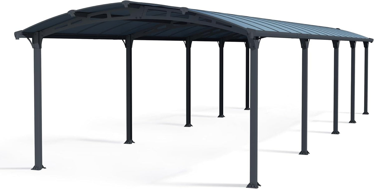 Palram Garten,Gartenhäuser & Aufbewahrung,Carports, 5m, Anthrazit, Arcadia 10600 Carport Aluminium & Verzinkter Stahl 10