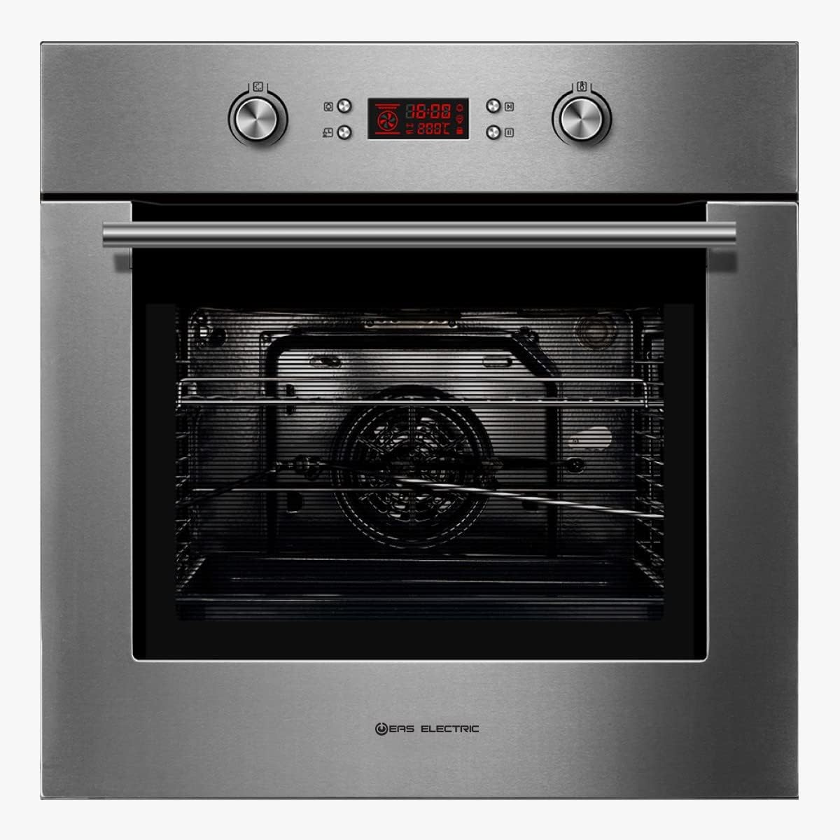 EAS ELECTRIC Backofen, Silber/Schwarz, Ofen Multifunktions Inox Modell emv70dtx