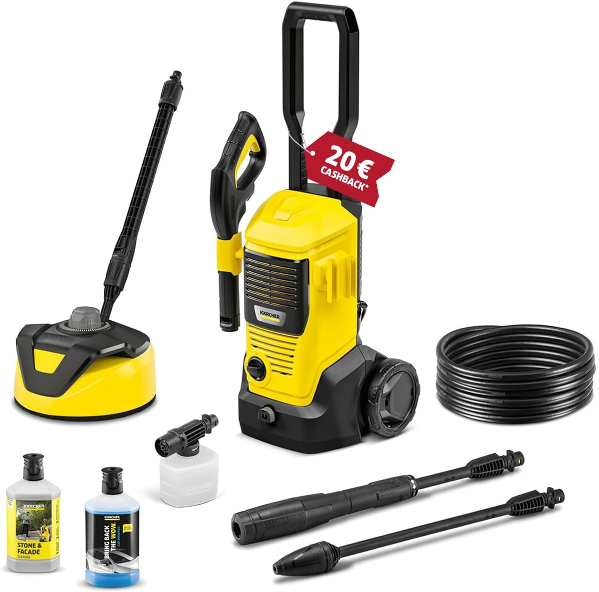 Karcher Hochdruckreiniger, 130 bar, 5,7 kg, 420 l, 30 m, Gelb/Schwarz, Kärcher K 4 FJ Home, Druck: max., Fördermenge: /h