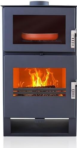VERSO Kaminofen, 9 kW, Schwarz, Holzofen Festbrennstoffherd F Heizung