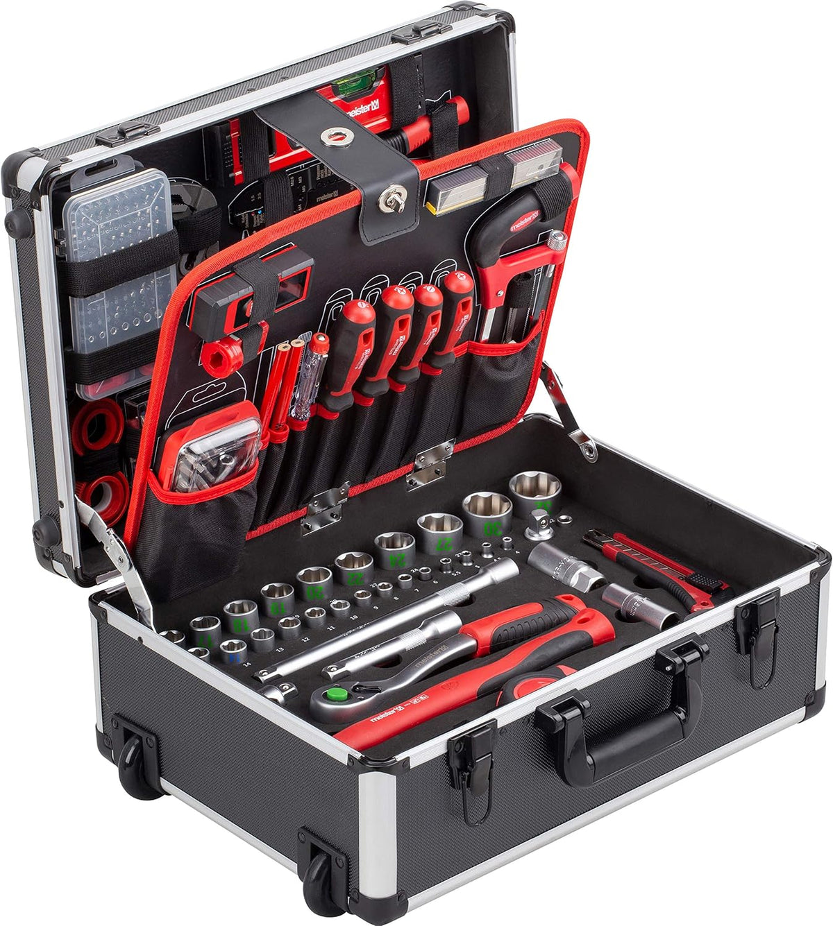 Meister Werkzeug-Sets, Schwarz/Silber, Werkzeugtrolley 238-teilig - Werkzeug-Set -, 8971480