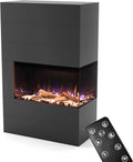 GLOW FIRE Elektrokamin, 1500 W, Grau, Kaminofen Portia rechtsoffen mit realistischem 3D E-Motion, Knistereffekt & Timer