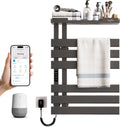 WRJAHCG Handtuchwärmer, 50×72 cm, 197 W, Grau, Handtuchtrockner Elektrisch Smart WiFi, HandtuchheizköRper Elektrisch Mit Lagerregal