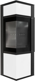 kratki Kaminofen, 150 mm, 8 kW, Schwarz/Weiß, TORA/S Stahl - BImSchV 2 - Ø Rauchrohr - weißes Glaspaneel, langlebig & einfache Reinigung