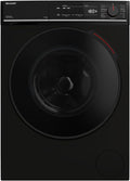 SHARP Waschmaschine, 12 kg, Schwarz, ES-PRO214BA-DE Frontlader, 1400U/min, Smarte Bedienung durch Veezy App, Dampffunktion