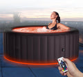 Miweba Badewannen mit Sprudelfunktion, 204.0 cm, Schwarz, MSpa Whirlpool Outdoor, Aurora mit LED Beleuchtung - 6 Personen Pool aufblasbar
