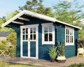 Gerätehaus McGaRDEN, 35 mm, Blau/Weiß, Gartenhaus Holzhaus Blockhaus Schuppen 3x3 m