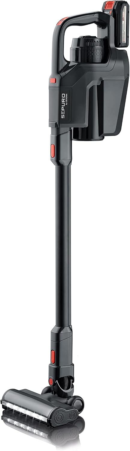 SEVERIN Staubsauger, schwarz, SEPURO Pro Akku Stiel- und Hand mit innovativer, kabelloser, HV 7187
