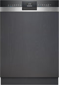 SIEMENS Geschirrspüler, 60 cm, Schwarz/Edelstahl, SN53HS03TE iQ300, Teilintegriert, Besteckkorb, smartStart, Programm-Assistent