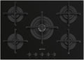 Smeg Kochfeld, Glas, Schwarz, PV275B, SELEZIONE-Gas