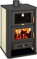Prity Herd, 15 kW, Schwarz/Beige, Holzofen 5+ Rückkessel FGW15