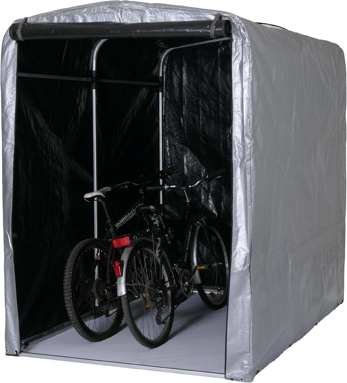 Mendler Fahrrad, 201x157x201 cm, Silber, garage HWC-N61, Foliengarage Aufbewahrungsgarage Garagenzelt, Alu UV-Schutz wasserfest