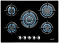 CATA Kochfeld, 3,5 kW, 70 cm, Schwarz, L 7005 CI Gas, 5 Brenner (inkl. Triple-Crown ), Gas-Glaskeramik, Elektrische Zündung