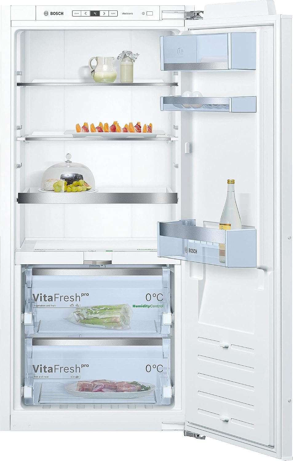 Bosch Kühlschrank, 122,5 x 56 cm, 187 L, Weiß, KIF41ADD0 Serie 8 Einbau-, Nische, Flachscharnier, Made in Germany