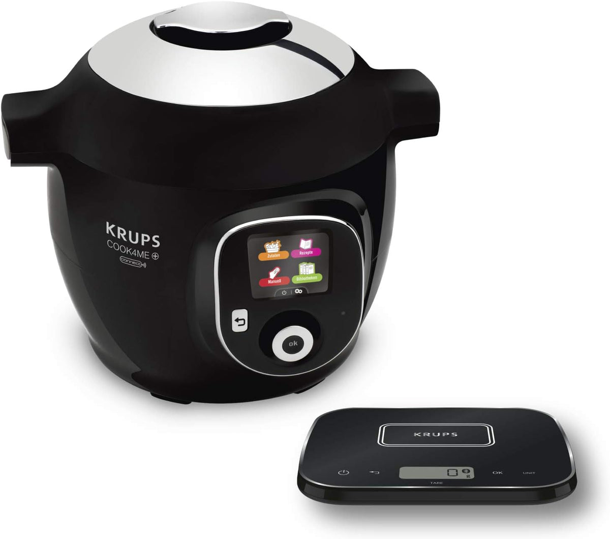 KRUPS Tablet, 6 Liter, Schwarz/Grau, CZ8568 Cook4Me + Grameez Multikocher inkl. vernetzte, 1600 Watt, 6 Kochstufen