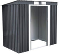 COSTWAY Gerätehaus, 213x130x173 cm, 4,2m, verzinktesund lackiertes Stahlblech, Anthrazit/Weiß