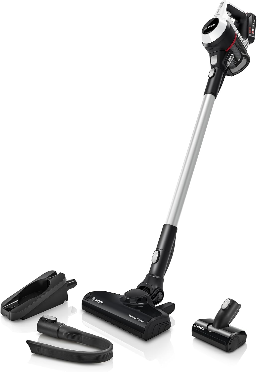 Bosch Staubsauger, Weiß/Schwarz/Metallic, Akku- Unlimited Serie 6 BKS611MTB, kabelloser Hand, beutellos, leicht
