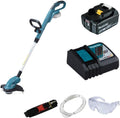 Makita Rasentrimmer, 5,0 Ah, 18 V, Blau/Schwarz/Weiß, Akku- DUR181Z + BL1850B Akkupack + Ladegerät DC18RC