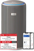Philips Dunstabzugshaube, 500 m, 130 m, Silber/Schwarz, PureProtect 3200 Serie: Intelligenter Luftreiniger, HEPA- und Aktivkohlefilter