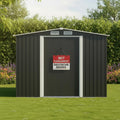 Gerätehaus Onbest, Anthrazit, Premium Metall mit Fundament & Schiebetür, Geräteschuppen Gartenhaus Metall in, 3 Größen zur Wahl (8m2)