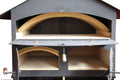 Ramster Pizzaofen, schwarz/beige, Holzbackofen Flammkuchenofen 60x80 + VOLLAUSSTATTUNG +