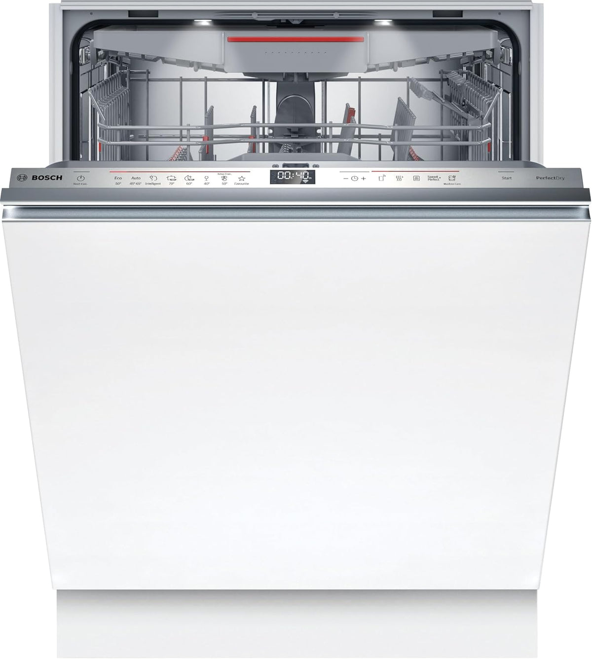 Bosch Geschirrspüler, 60 cm, Weiß, SBV6ZCX16E Serie 6 XXL-, vollintegrierte Spülmaschine, Besteckschublade, Made in Germany