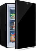 Klarstein Gefrierschrank, 80 Liter, Schwarz, Pluto - 1 Kühlzone, Thermostat mit 5 Stufen, 0 bis -18 °C, mit Glasfront