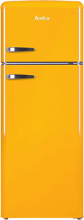 Amica Kühlschrank, 144 cm, 55 cm, 62 cm, Gelb, KGC 15633 Y Retro Kühl-/Gefrierkombination / Honey Yellow (