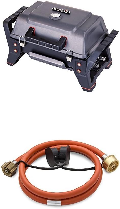 CHAR-BROIL Gasgrill, Schwarz/Grau/Rot, X200 Grill2Go - Tragbarer + 140 531 Adaperkit